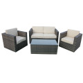 Conjunto de mobiliário de sofá de vime de jardim de inverno